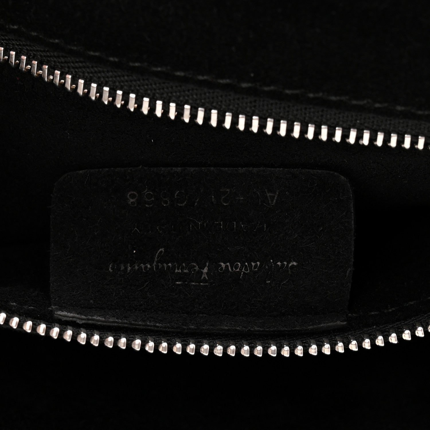 Salvatore Ferragamo Suede Calfskin Studded Crystal Ginny Vara Bow Shoulder Bag Black 6 of 9