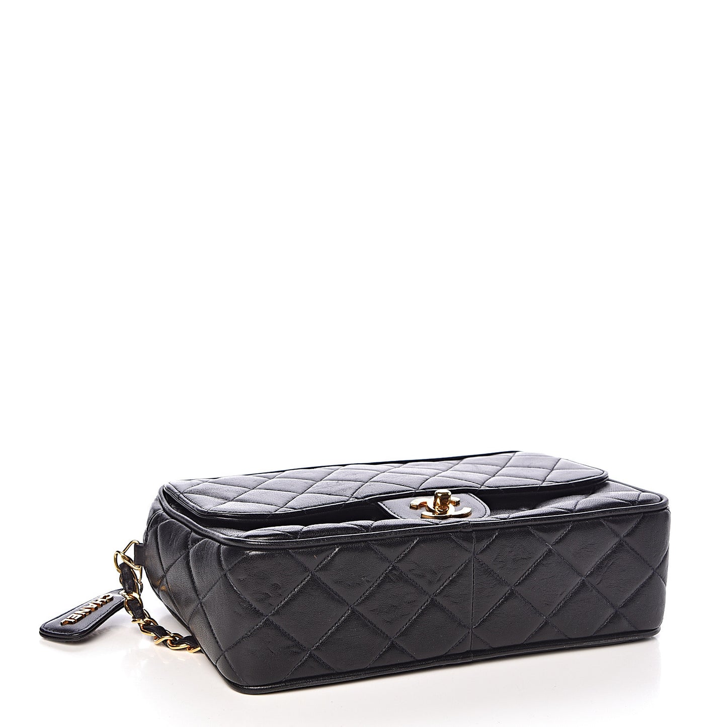 Lambskin Quilted Camera Case Black