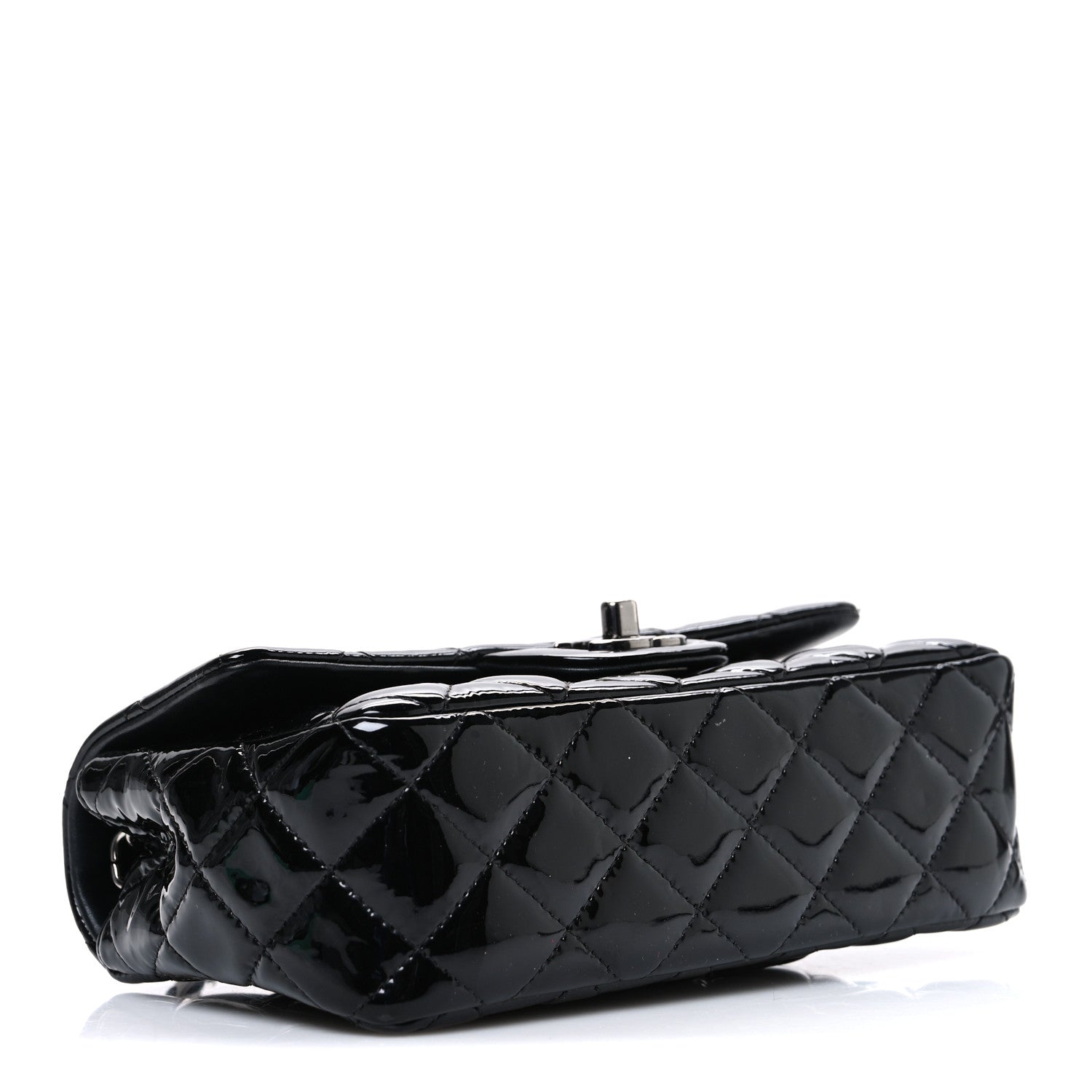 Chanel Patent Calfskin Quilted Mini Rectangular Flap Black 4 of 10
