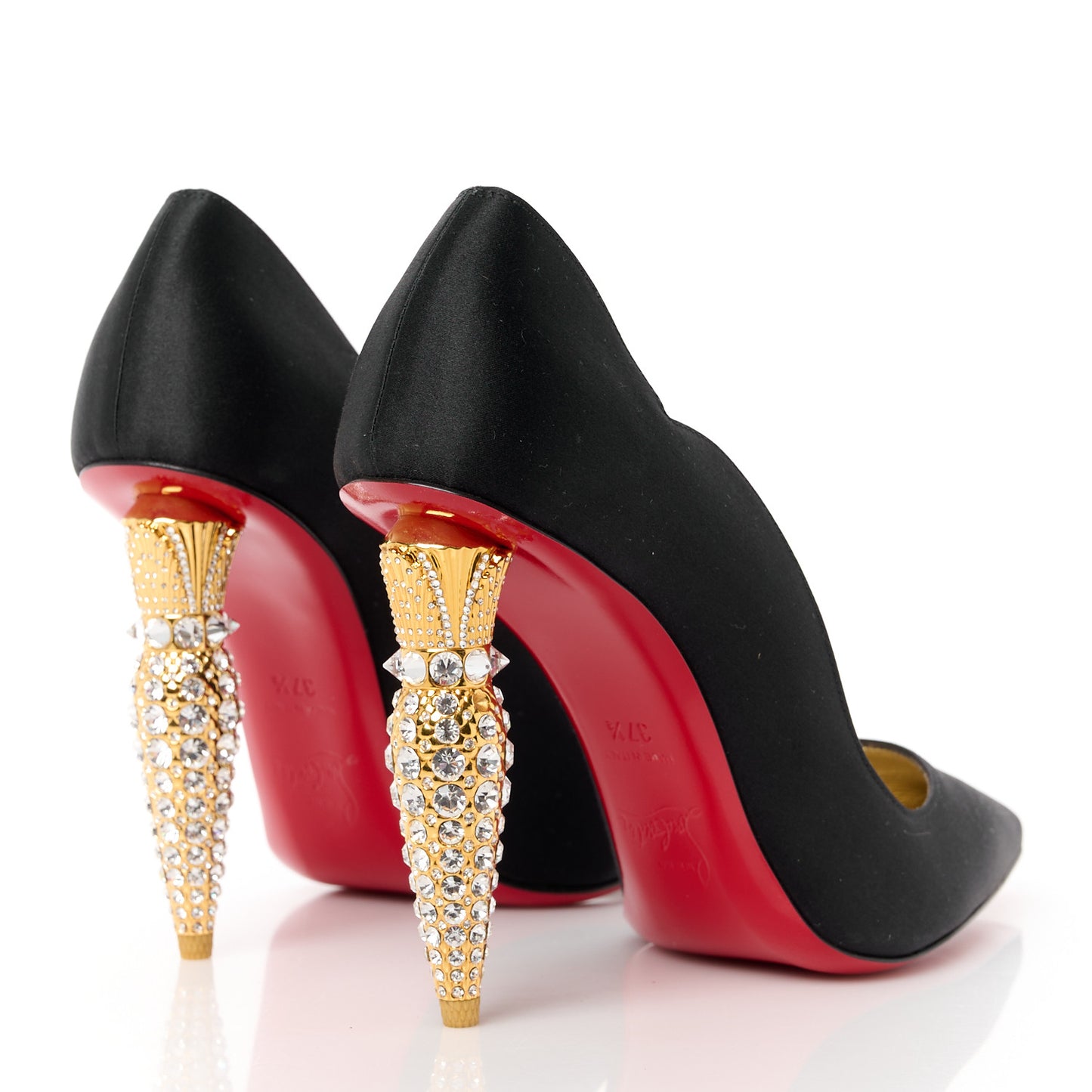 Crepe Satin Crystal LipStrass 100 Pumps 37.5 Black