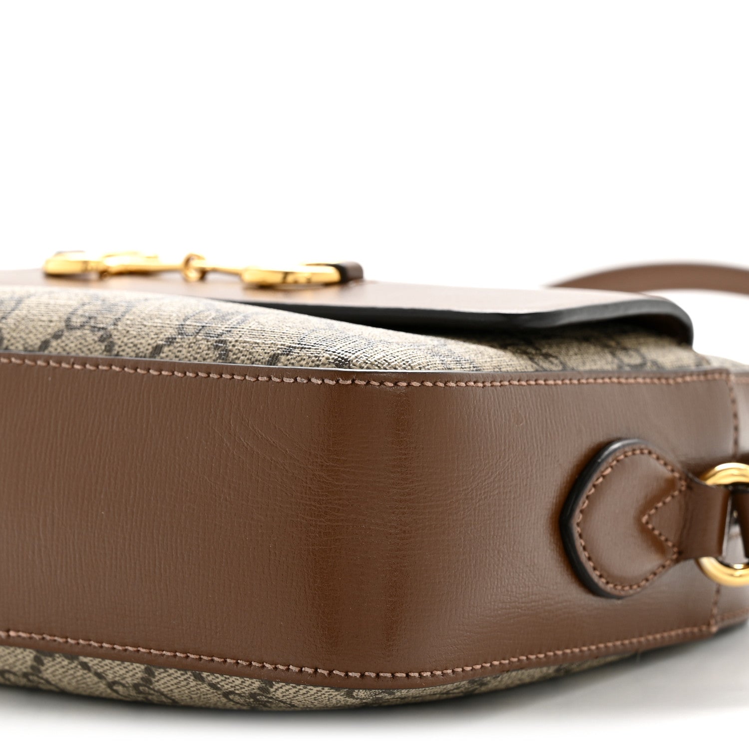 Gucci GG Supreme Monogram Small Horsebit 1955 Shoulder Bag Beige Brown Sugar 9 of 12