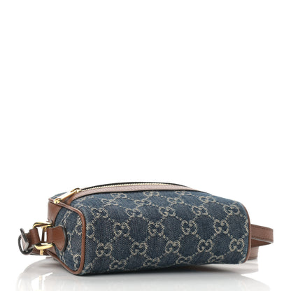 Gucci New Denim GG Monogram Dollar Calfskin Mini Ophidia Shoulder Bag Blue Tea Cuir Epilog 4 of 9