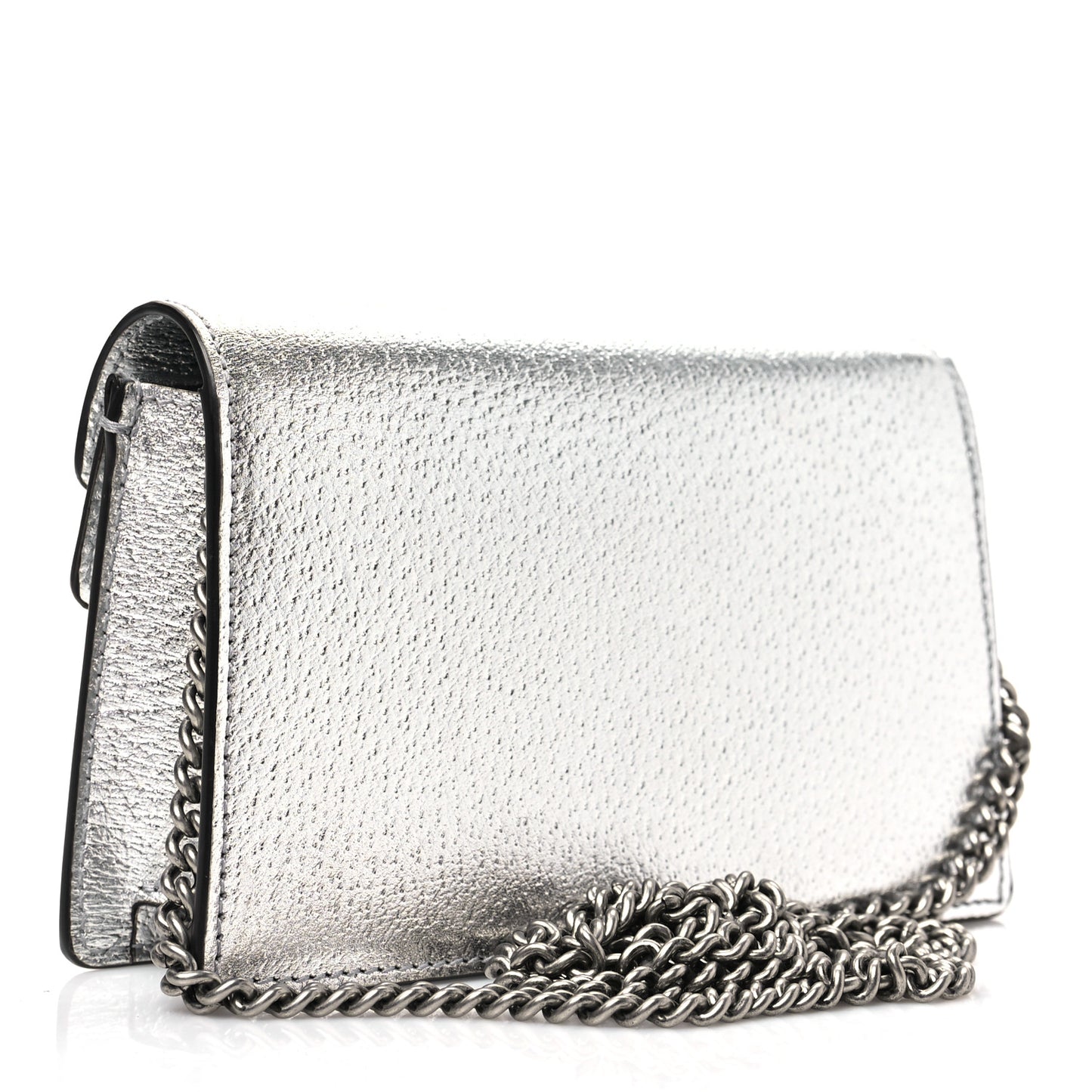 Metallic Calfskin Super Mini Dionysus Shoulder Bag Silver