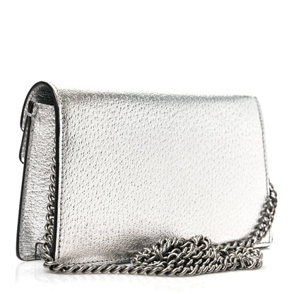 Gucci Metallic Calfskin Super Mini Dionysus Shoulder Bag Silver 2 of 6
