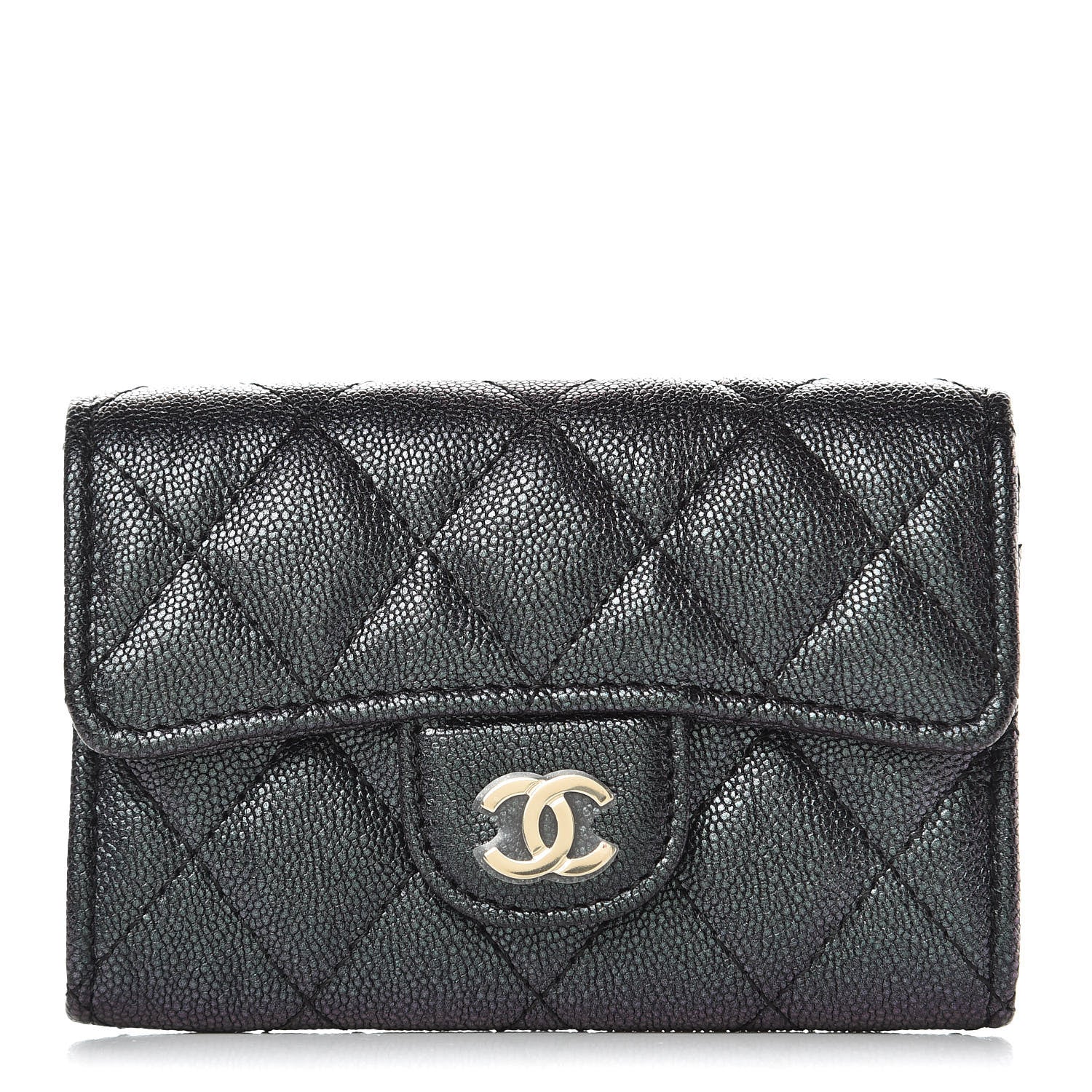 Chanel Iridescent Caviar Quilted Flap Card Holder Black 1 of 9