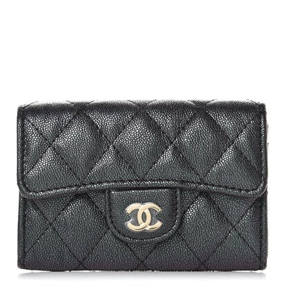 Chanel Iridescent Caviar Quilted Flap Card Holder Black 1 of 9