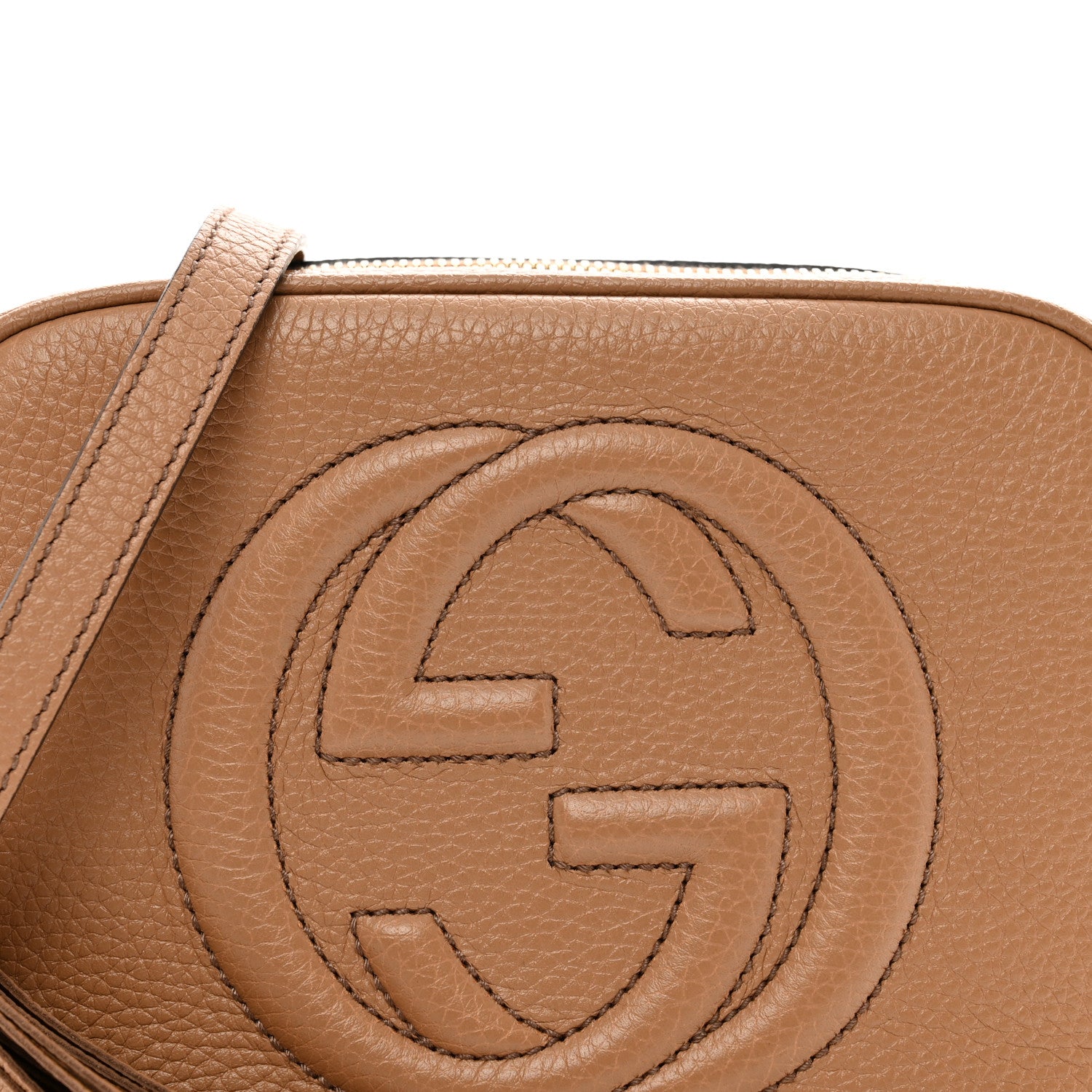 Gucci Pebbled Calfskin Small Soho Disco Bag Camelia 5 of 10