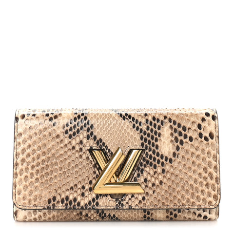 Snakeskin Twist Wallet Brown