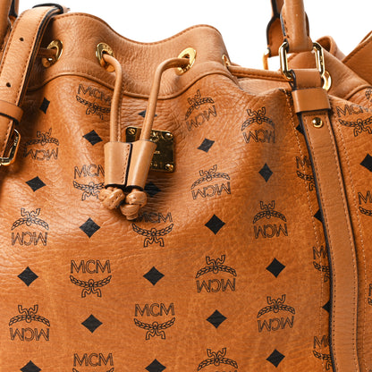 MCM Visetos Drawstring Shopper Cognac 8 of 10