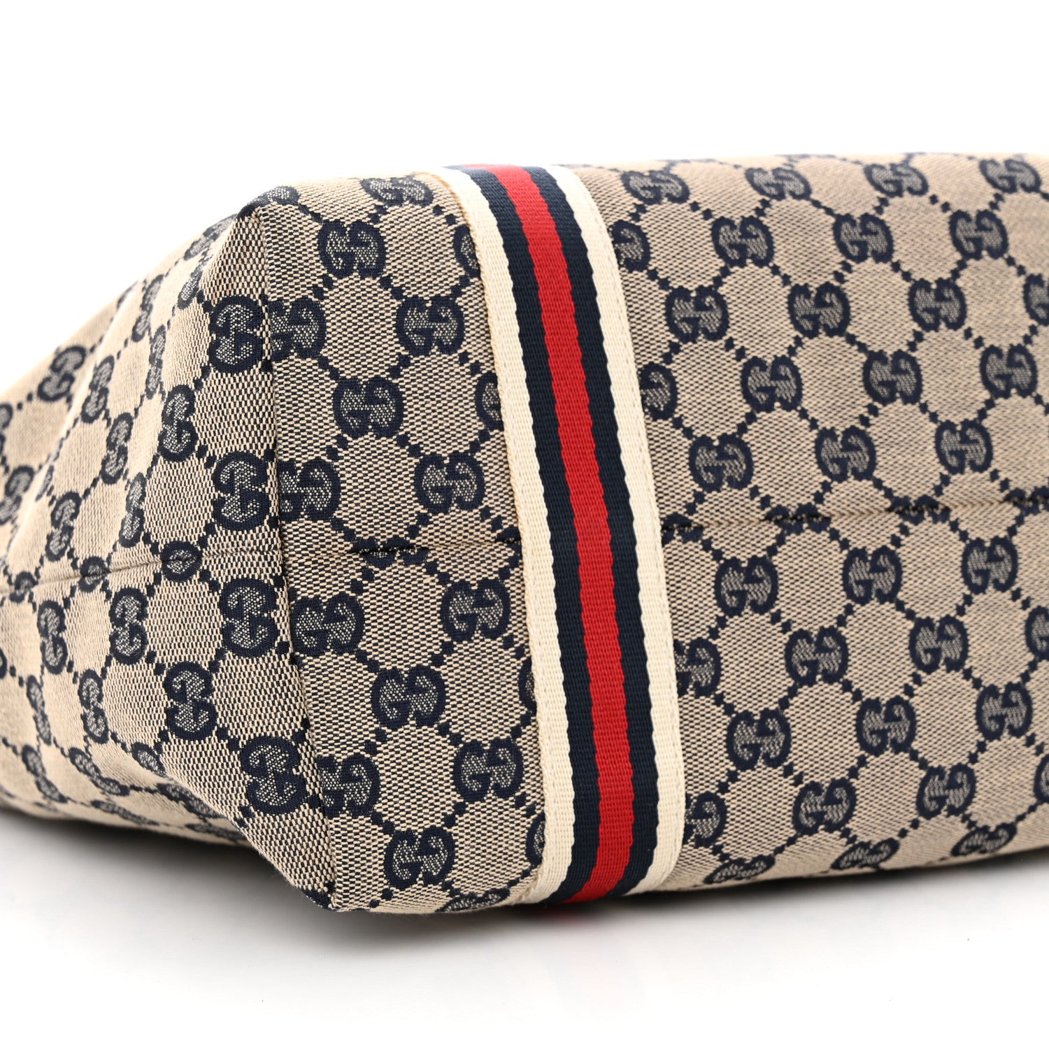 Gucci Monogram Medium Jolicoeur Tote Navy Red 9 of 12