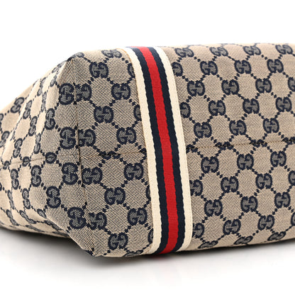 Gucci Monogram Medium Jolicoeur Tote Navy Red 9 of 12