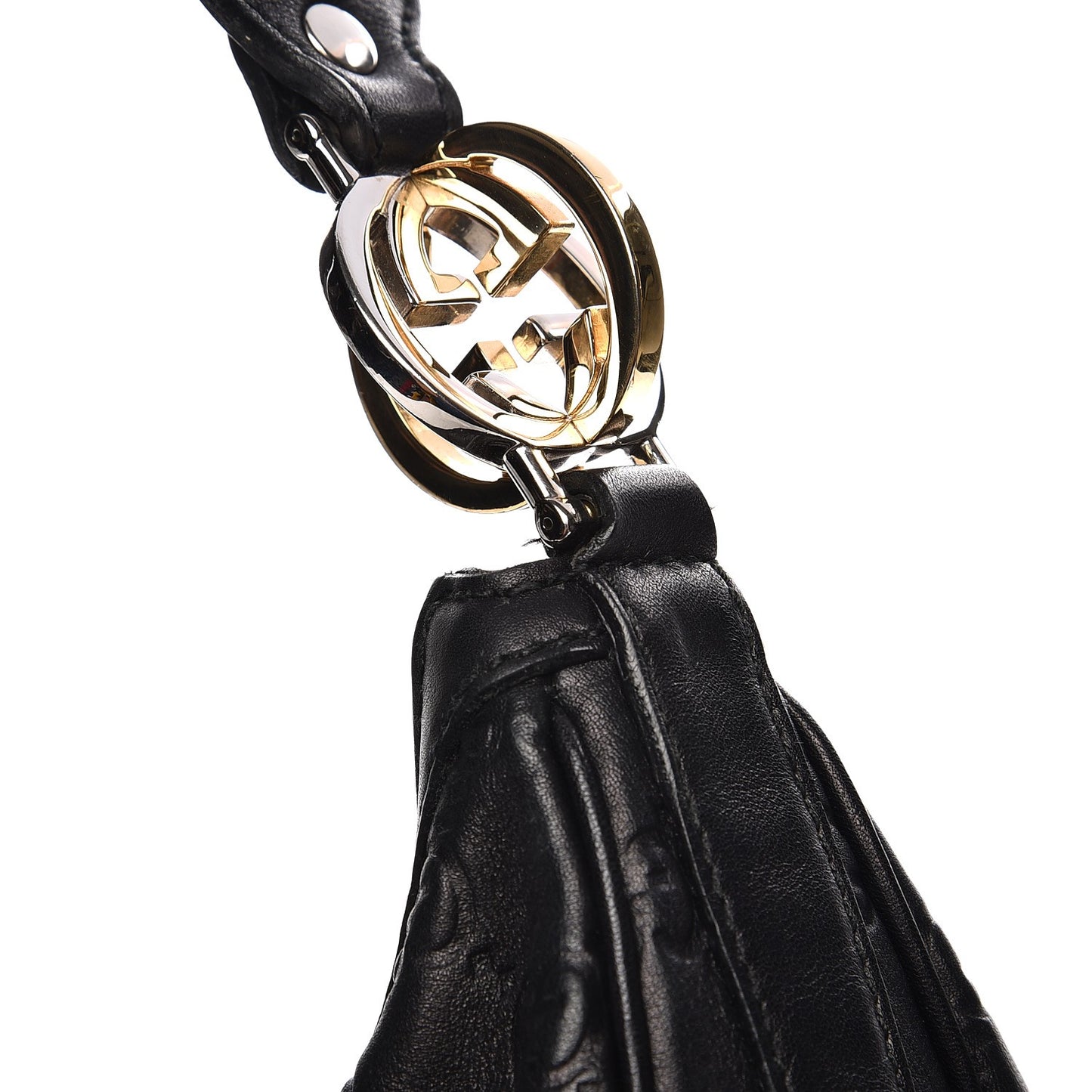 Guccissima Large GG Twins Hobo Black