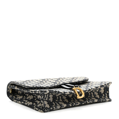 Christian Dior Oblique Saddle Chain Pouch Blue 4 of 10
