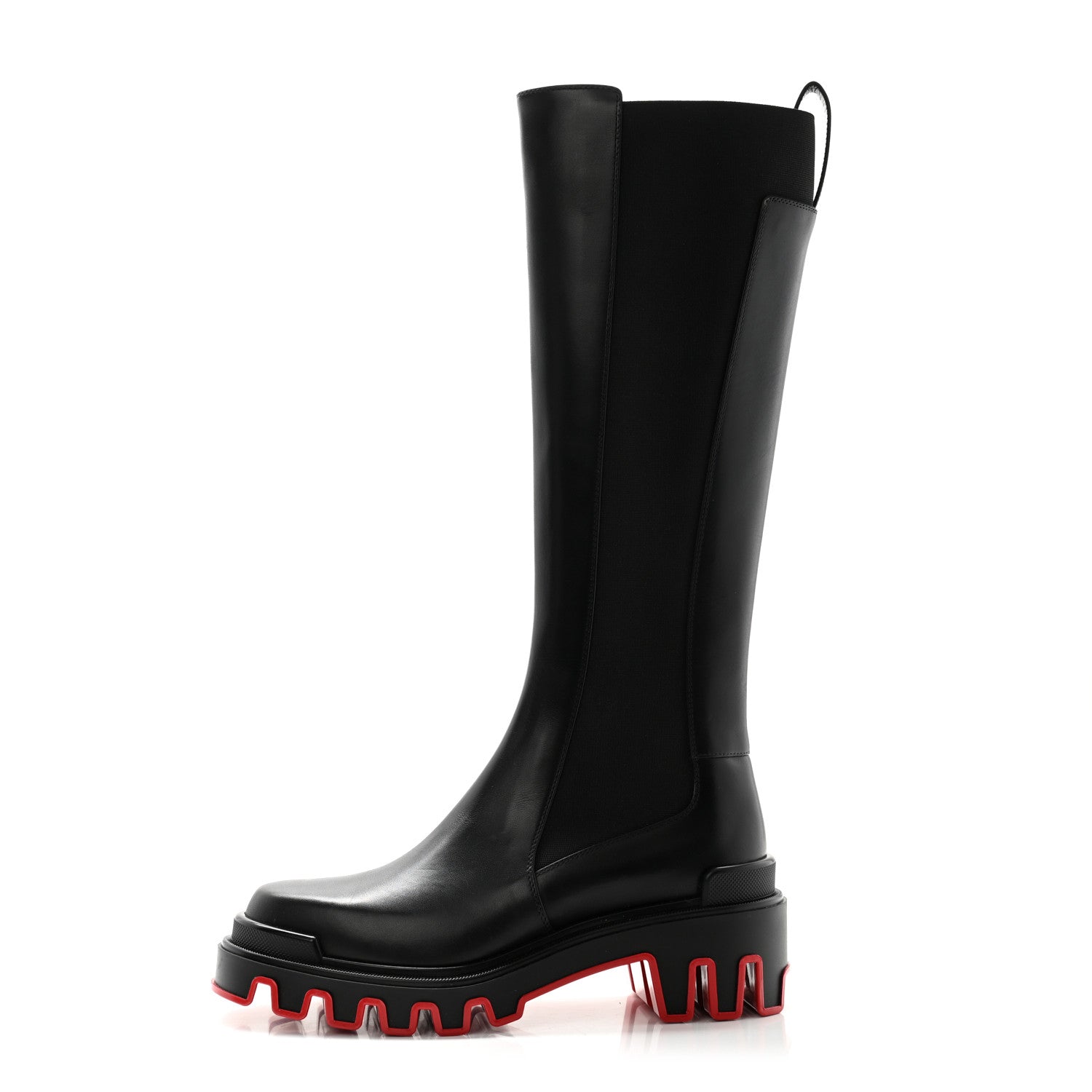 Christian Louboutin Calfskin Marchacroche Dune Knee High Boots 39.5 Black 1 of 7