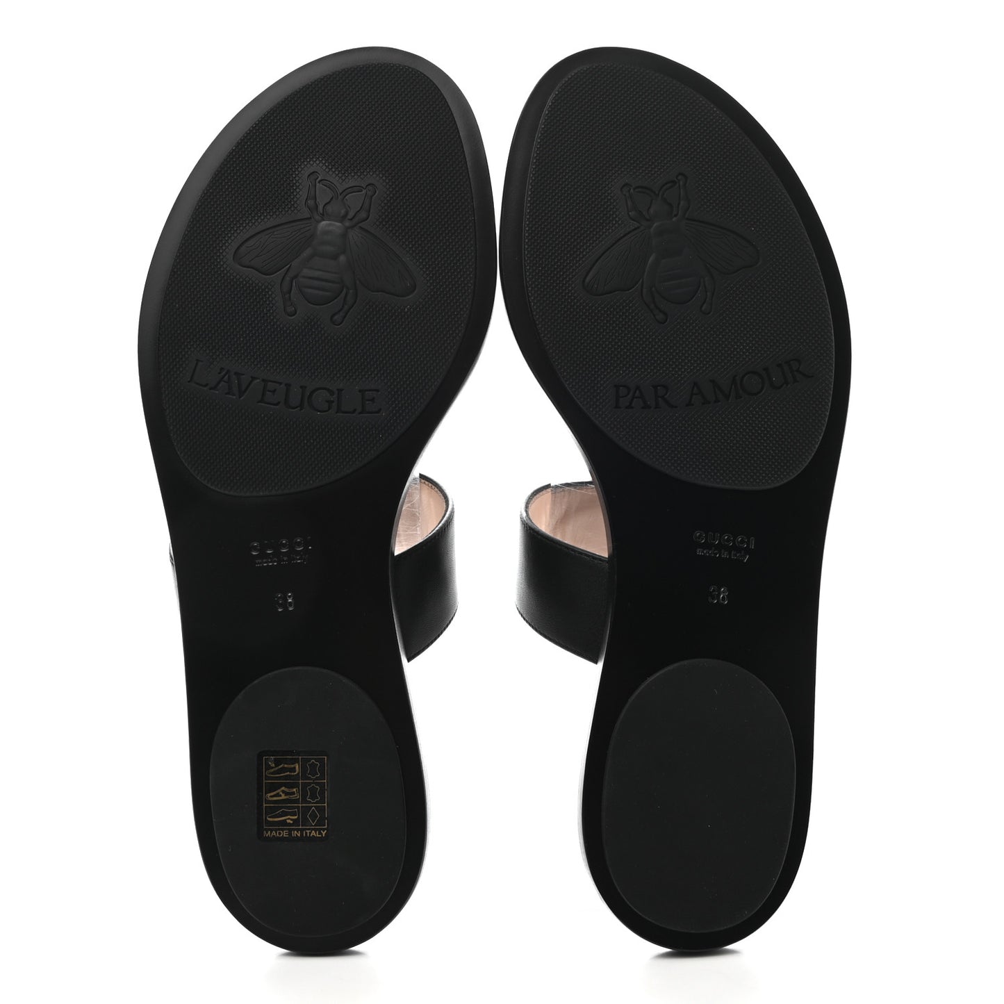 Calfskin GG Marmont Thong Sandals 38 Black