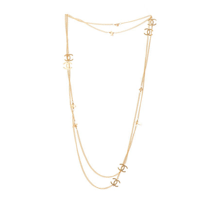 Chanel Stone CC Long Chain Necklace Gold 3 of 4