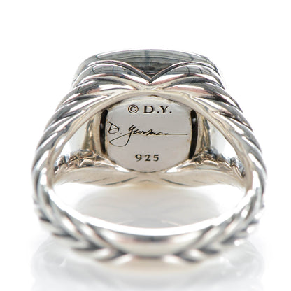 David Yurman Sterling Silver Diamond 11mm Albion Pave Ring 53 6.5 4 of 5