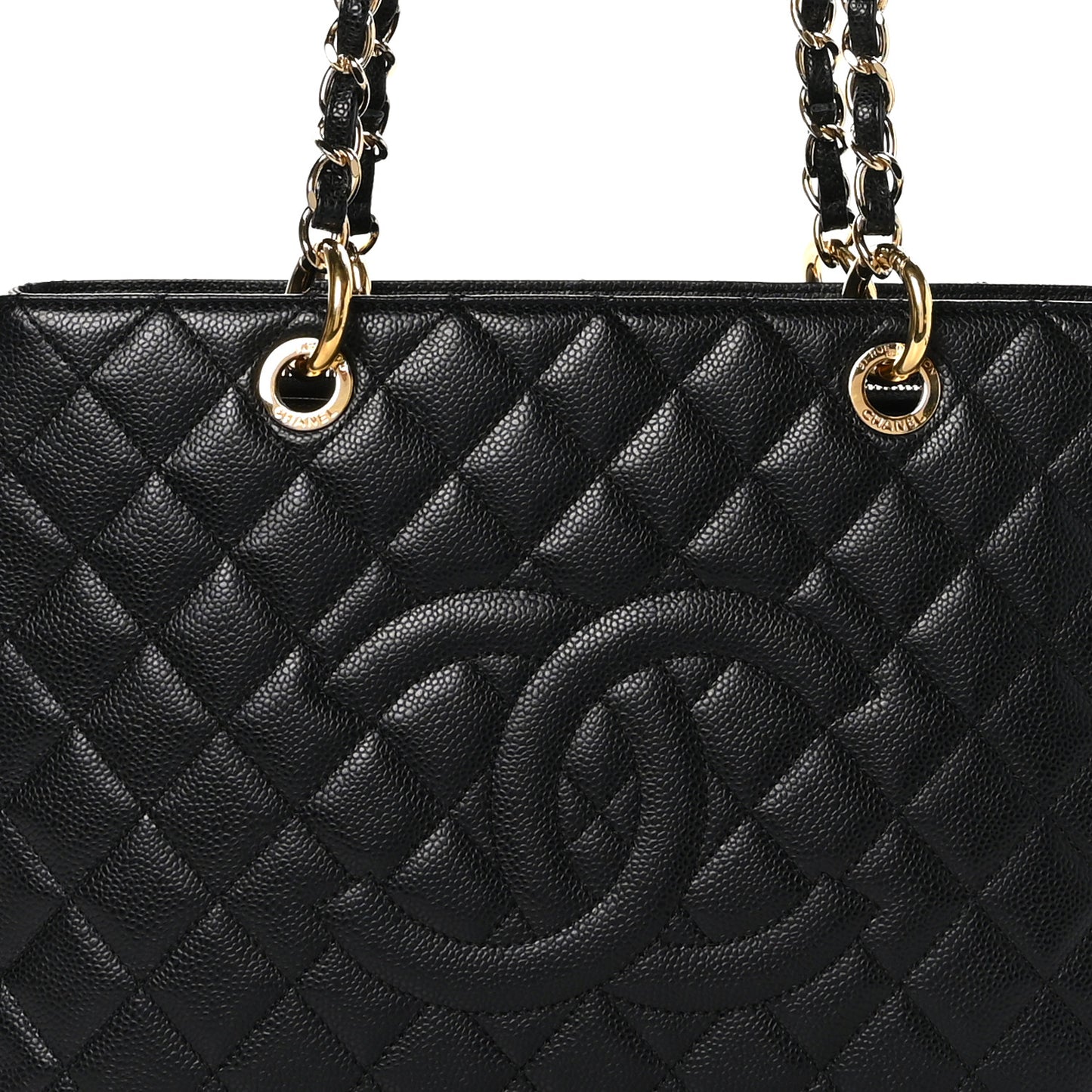 Caviar Quilted Grand Shopping Tote GST Black