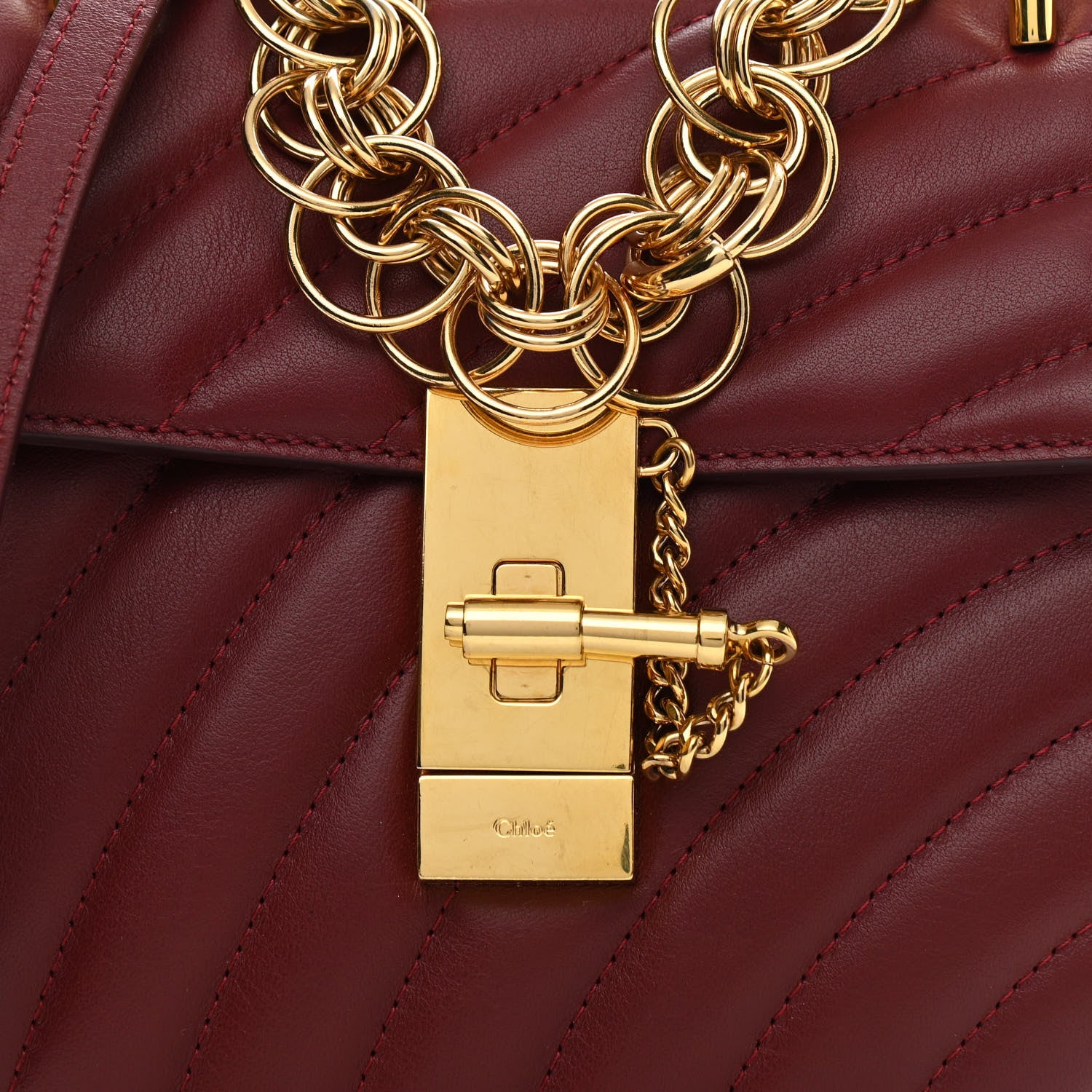 Chloe Calfskin Quilted Mini Drew Bijou Shoulder Bag Plum Purple 8 of 10