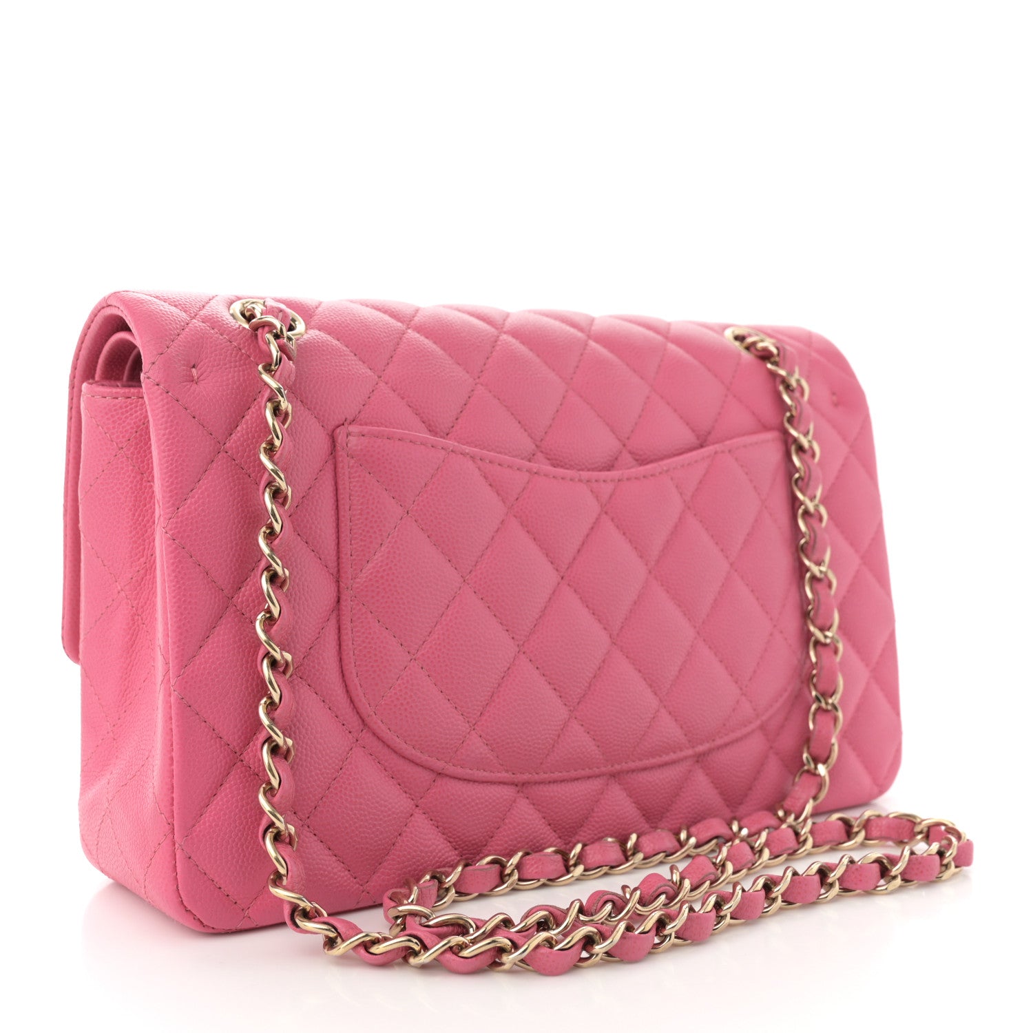 Chanel Caviar Quilted Medium Double Flap Pink 3 of 13