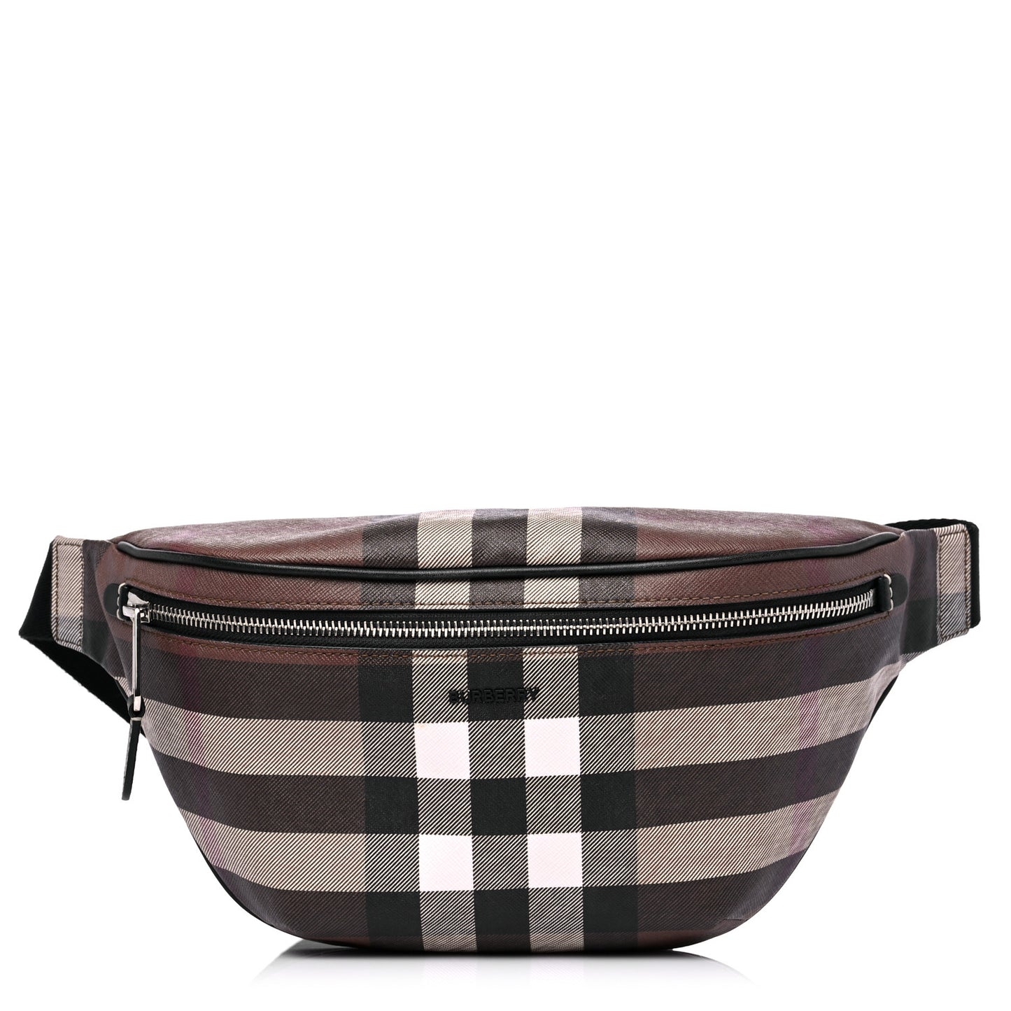 E-canvas Check Bum Bag Dark Birch Brown