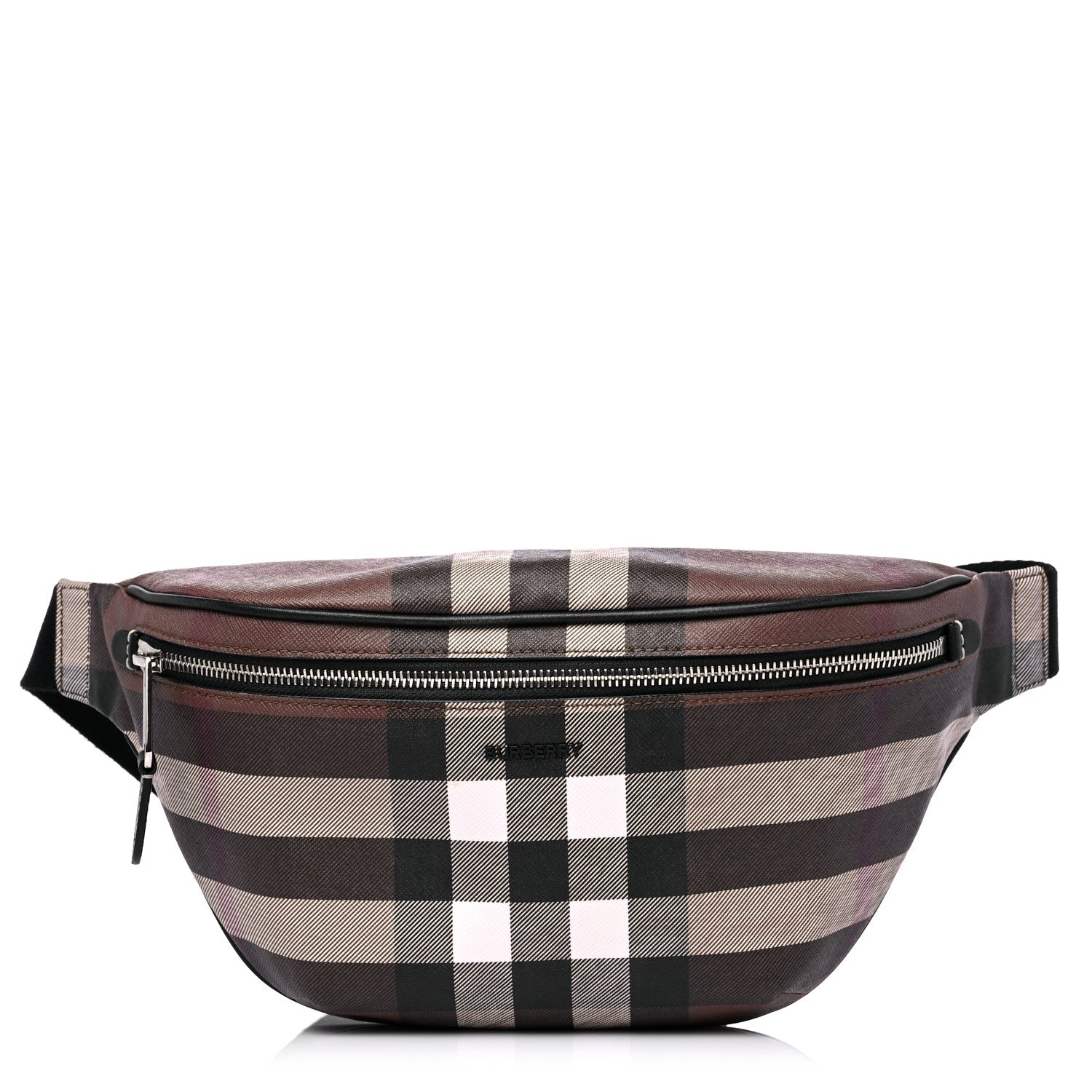 Burberry E-canvas Check Bum Bag Dark Birch Brown 1 of 14