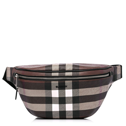 Burberry E-canvas Check Bum Bag Dark Birch Brown 1 of 14