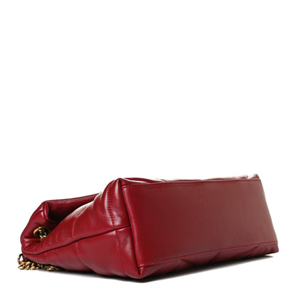 Saint Laurent Lambskin Quilted Small Loulou Puffer Monogram Chain Satchel Opyum Red 4 of 14