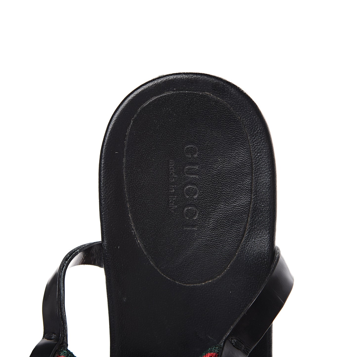 Calfskin Web Thong Sandals 39 Black