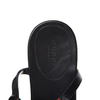 Gucci Calfskin Web Thong Sandals 39 Black 7 of 11