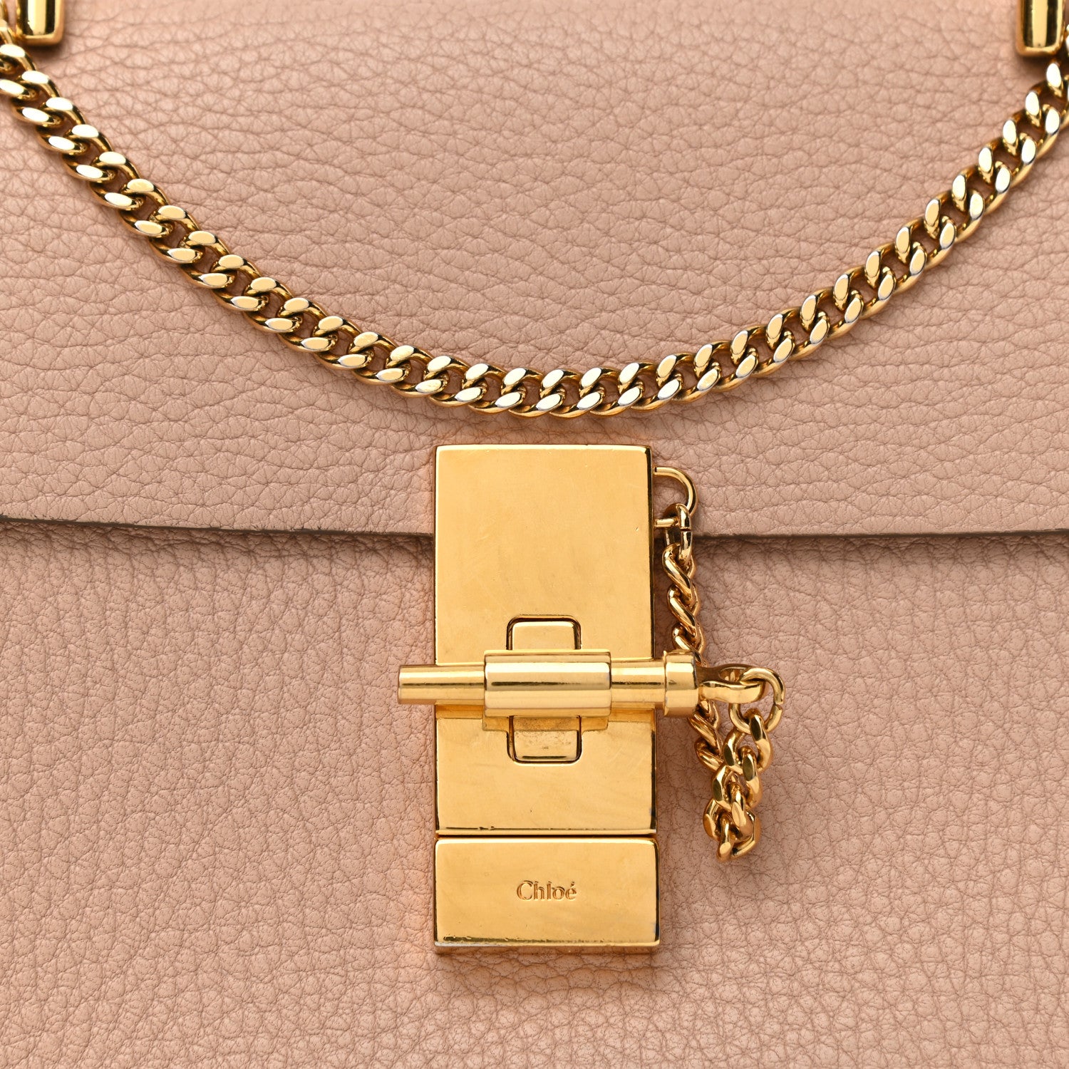 Chloe Grained Lambskin Drew Shoulder Bag Cement Pink 7 of 10