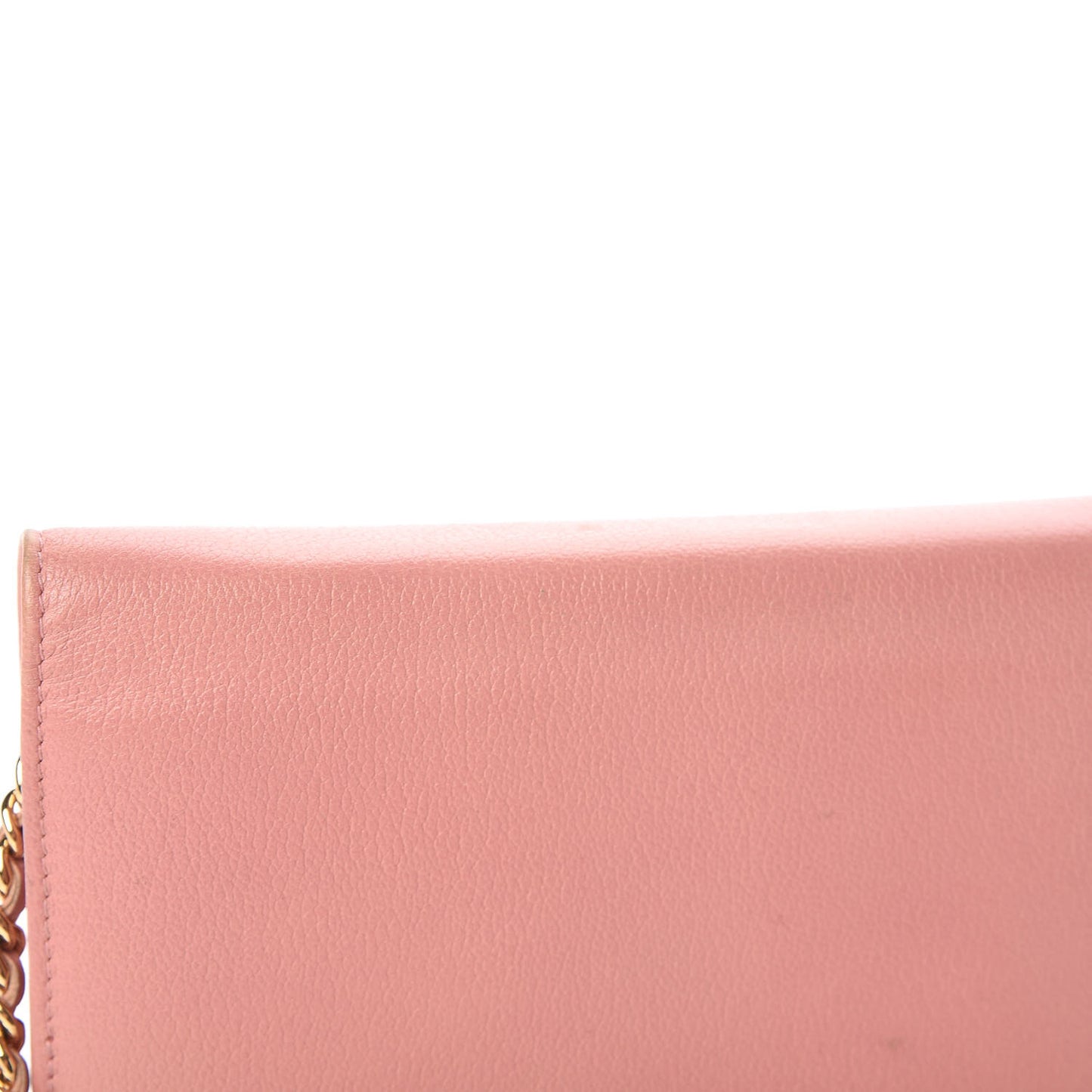 Goatskin Embossed Camellia Wallet On Chain WOC Light Pink