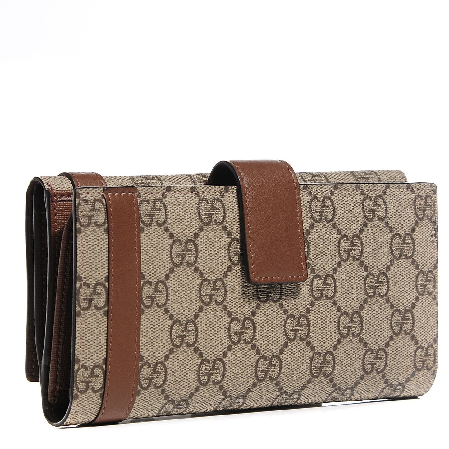 GG Supreme Monogram Nice Continental Wallet Maple Brown