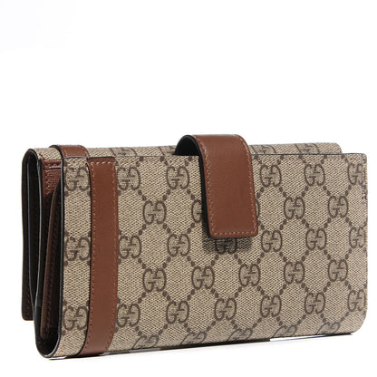 Gucci GG Supreme Monogram Nice Continental Wallet Maple Brown 3 of 8