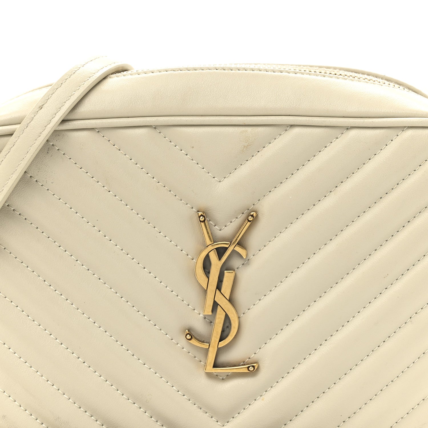 Saint Laurent Calfskin Matelasse Monogram Lou Camera Bag Crema Soft 8 of 16