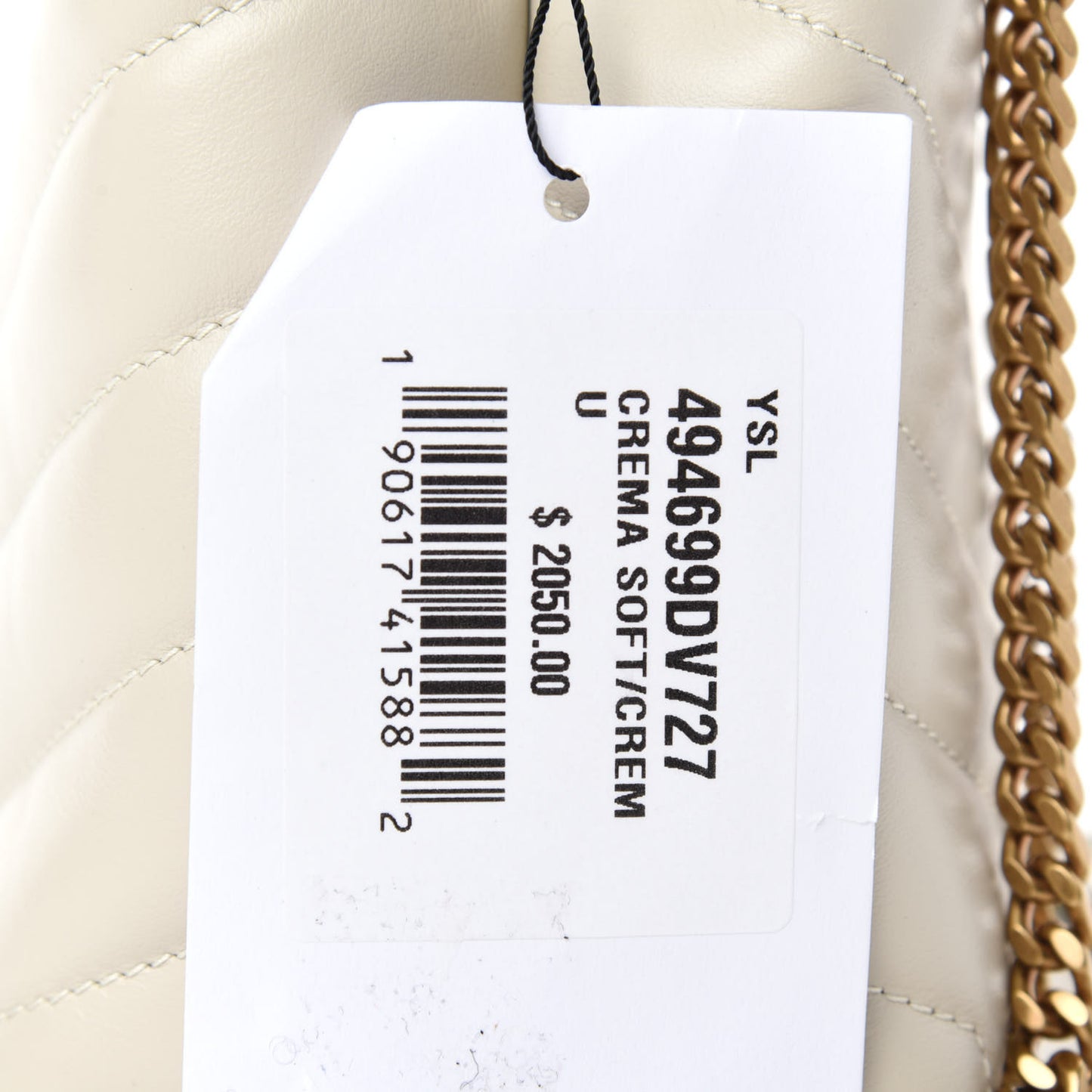 Calfskin Y Quilted Monogram Small Loulou Chain Satchel Crema Soft