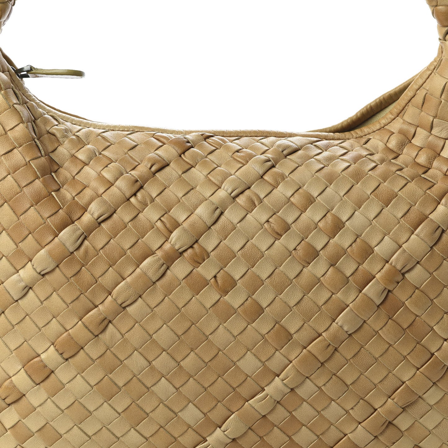 Nappa Intrecciato Medium Nuvolato Veneta Hobo Paille