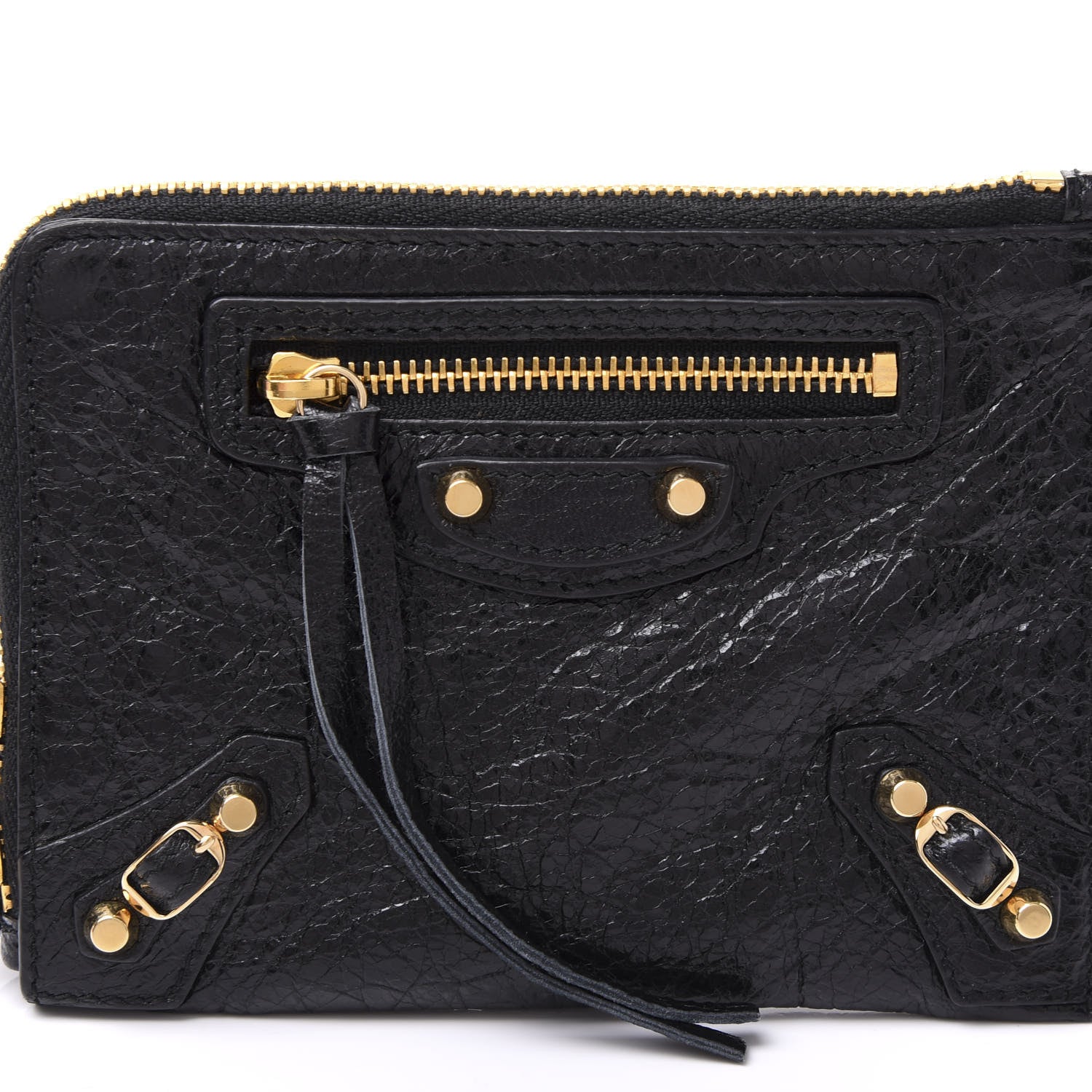Balenciaga Agneau Arena Classic Gold Hardware Mini Pouch Black 8 of 8