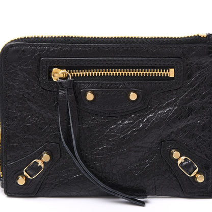 Balenciaga Agneau Arena Classic Gold Hardware Mini Pouch Black 8 of 8