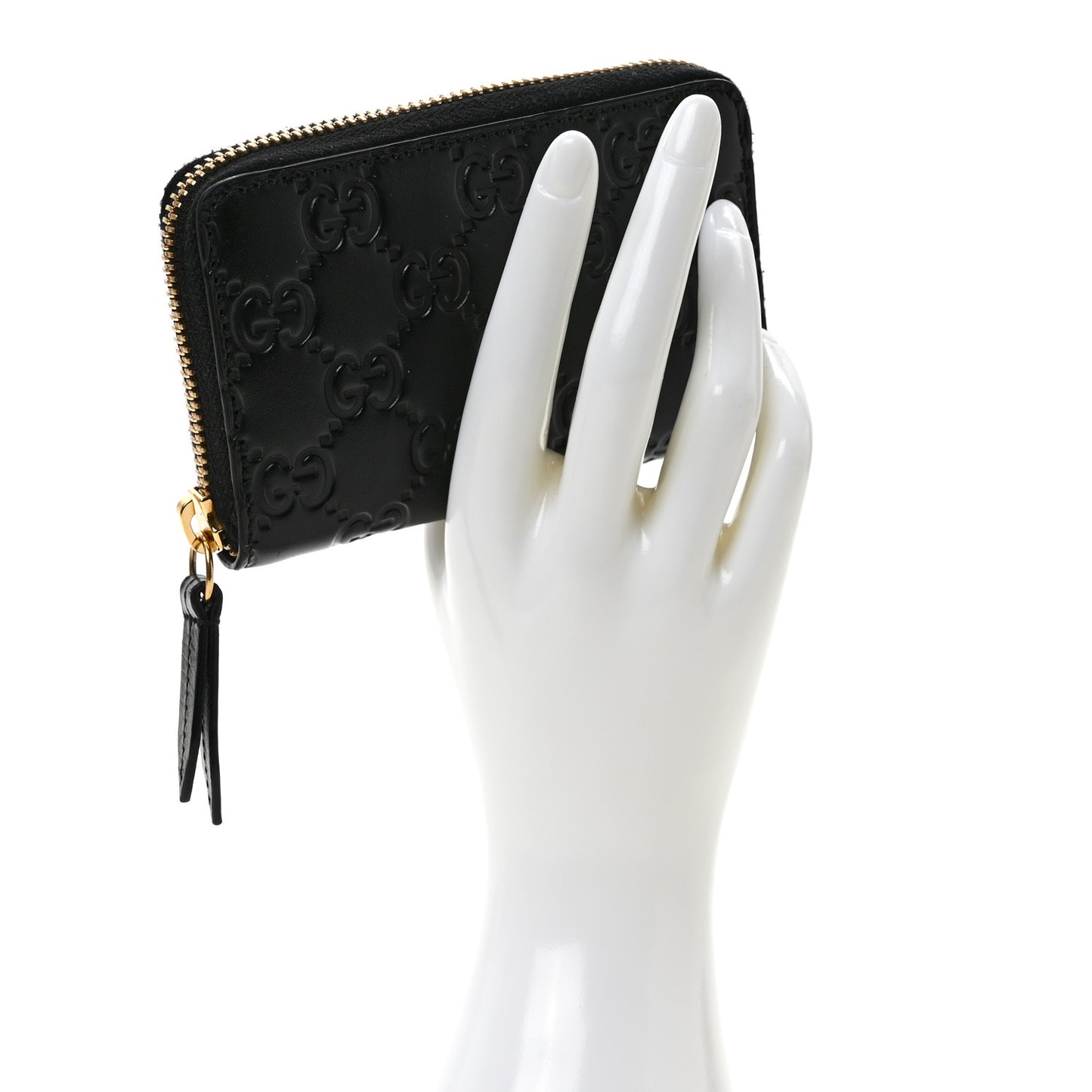 Guccissima Zip Around Card Case Black