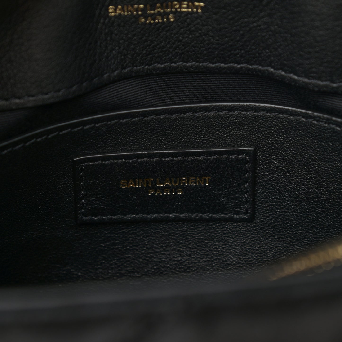 Suede Calfskin Y Quilted Monogram Small Loulou Chain Satchel Black