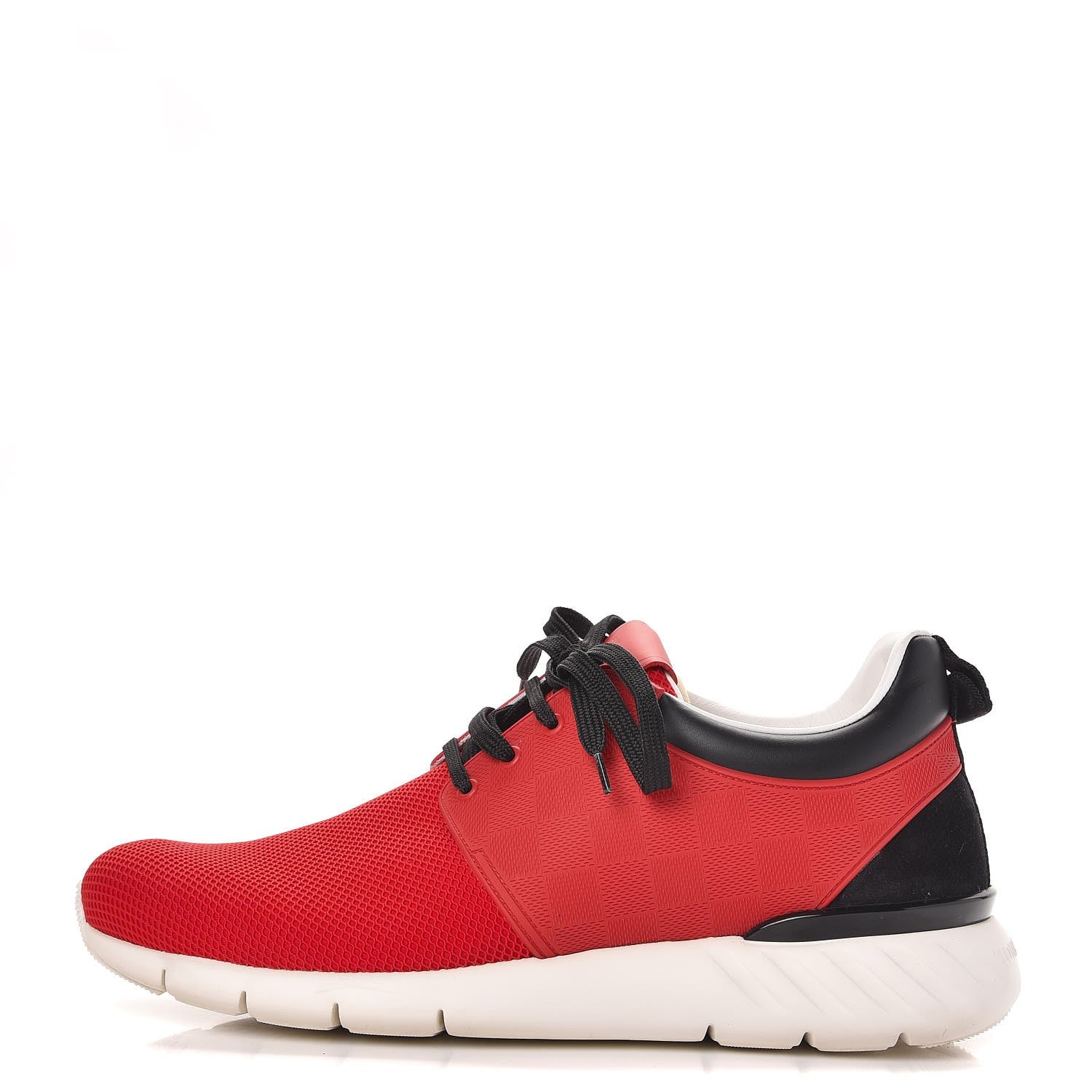 Louis Vuitton Rubber Mesh Suede Damier Fastlane Low Sneakers 8 Rouge 1 of 11