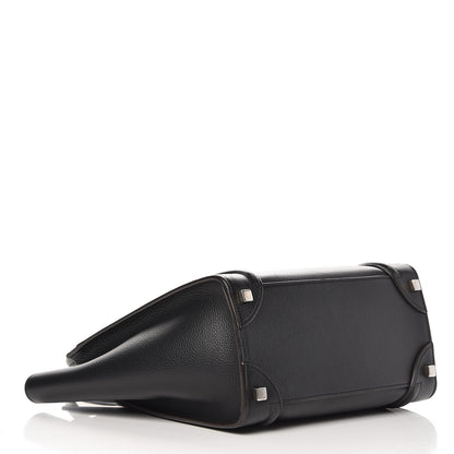 Celine Drummed Calfskin Micro Luggage Black 4 of 7