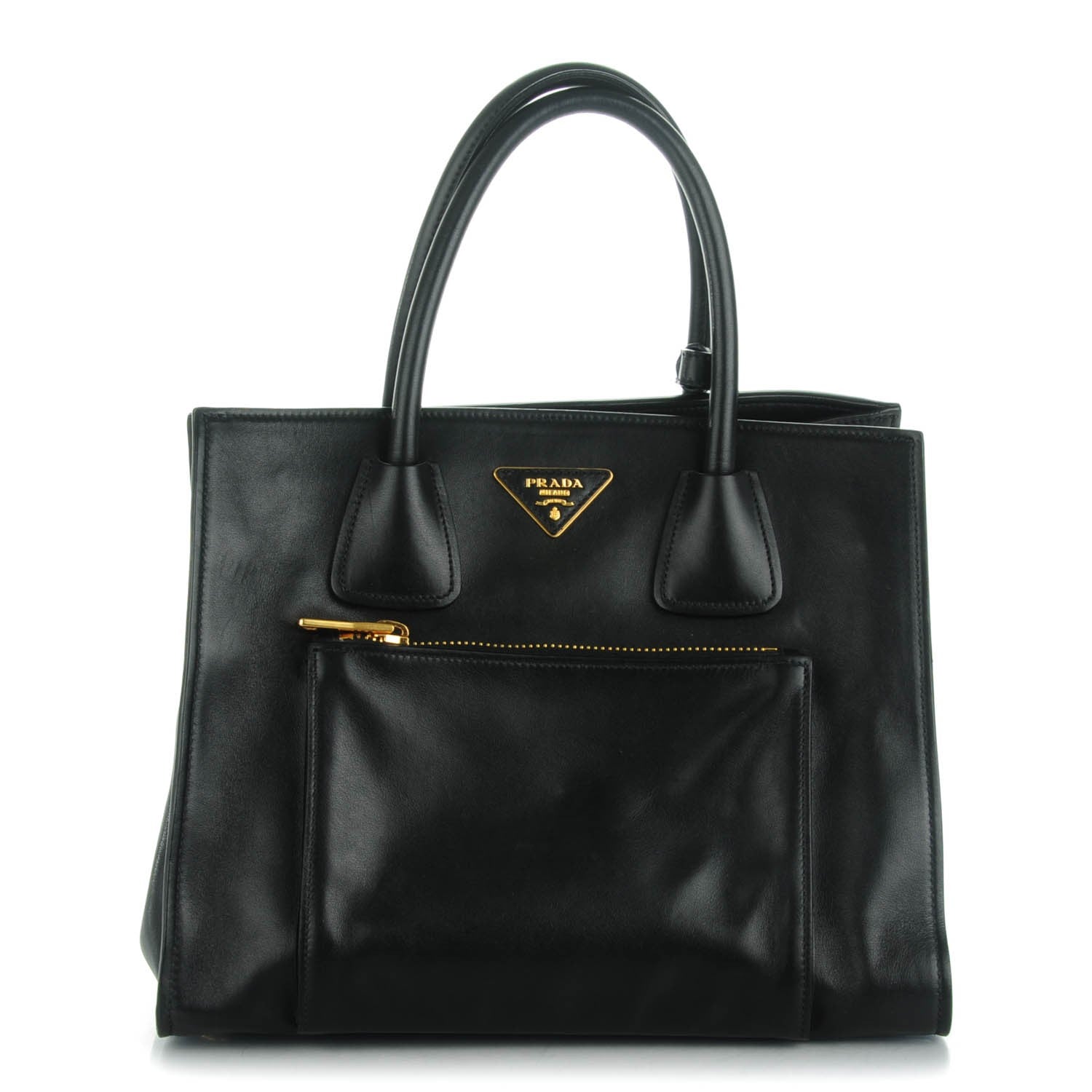 Prada Glace Calf Twin Pocket Tote Nero Black 1 of 8