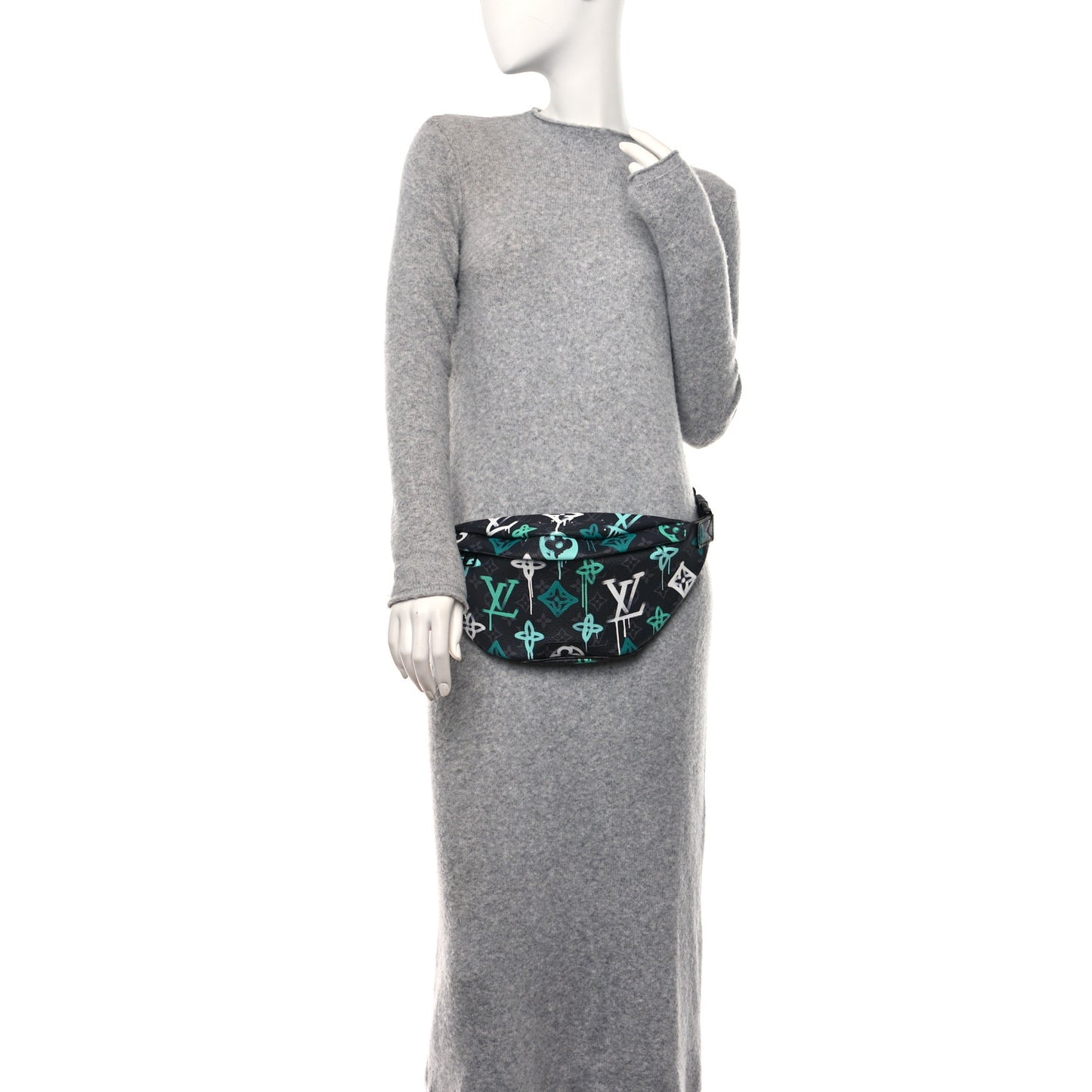 Monogram Eclipse LV Graffiti Discovery Bumbag Green Lights