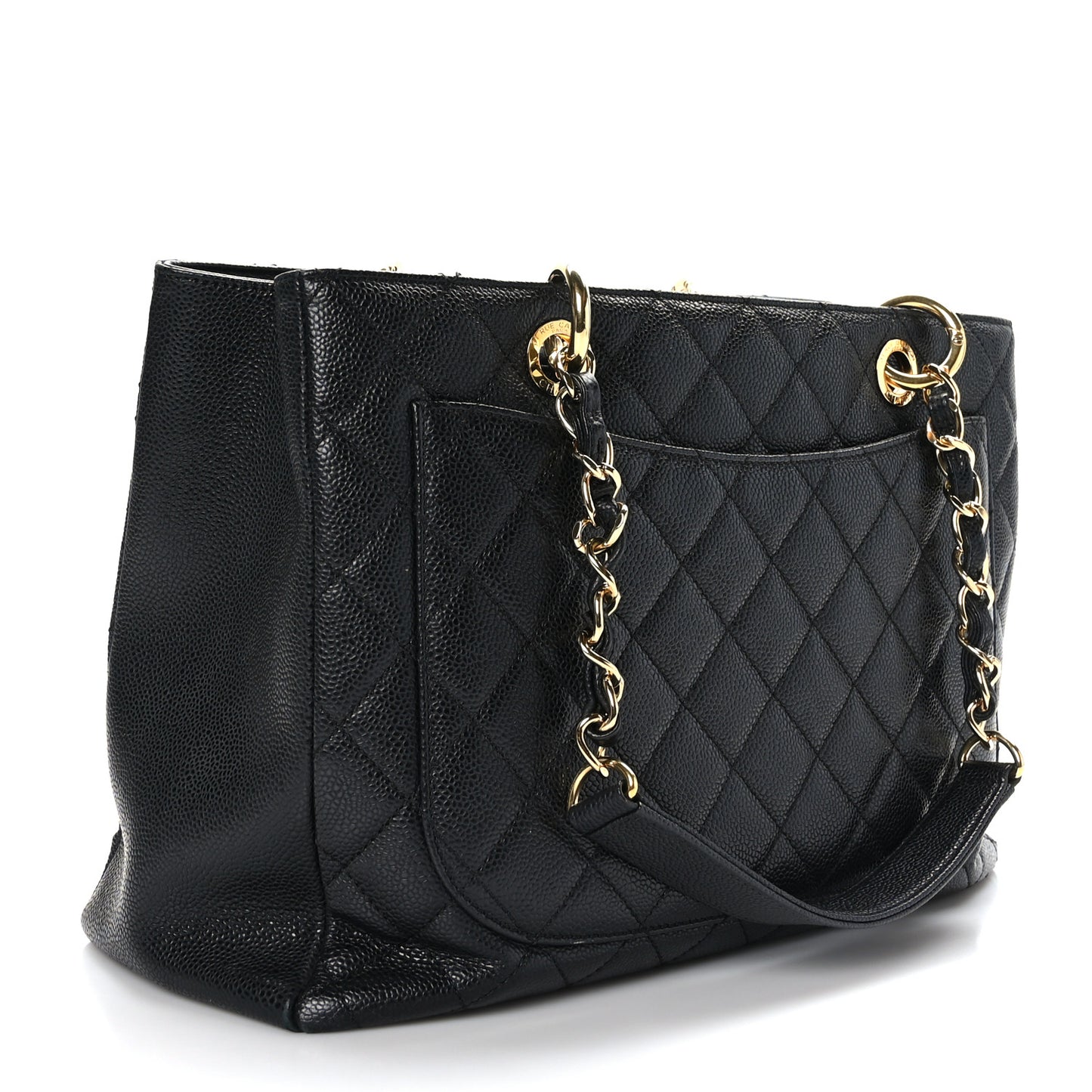 Caviar Quilted Grand Shopping Tote GST Black
