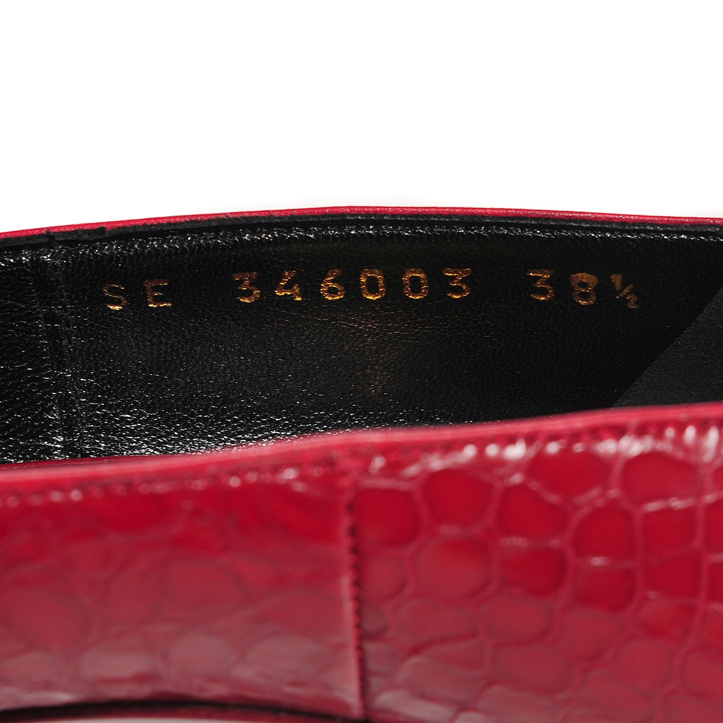 Patent Croc Stamped Tribute Two Platform Pumps 38.5 Rouge Orient