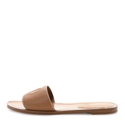 Louis Vuitton Calfskin Lock It Flat Mule 40 Cognac 1 of 9