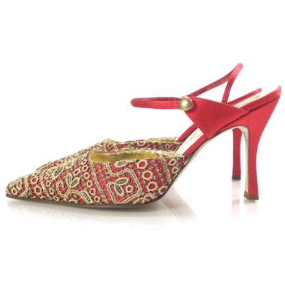 FASHIONPHILE RENECAOVILLASatinEmbroideredSlingbacks10 2 of 6