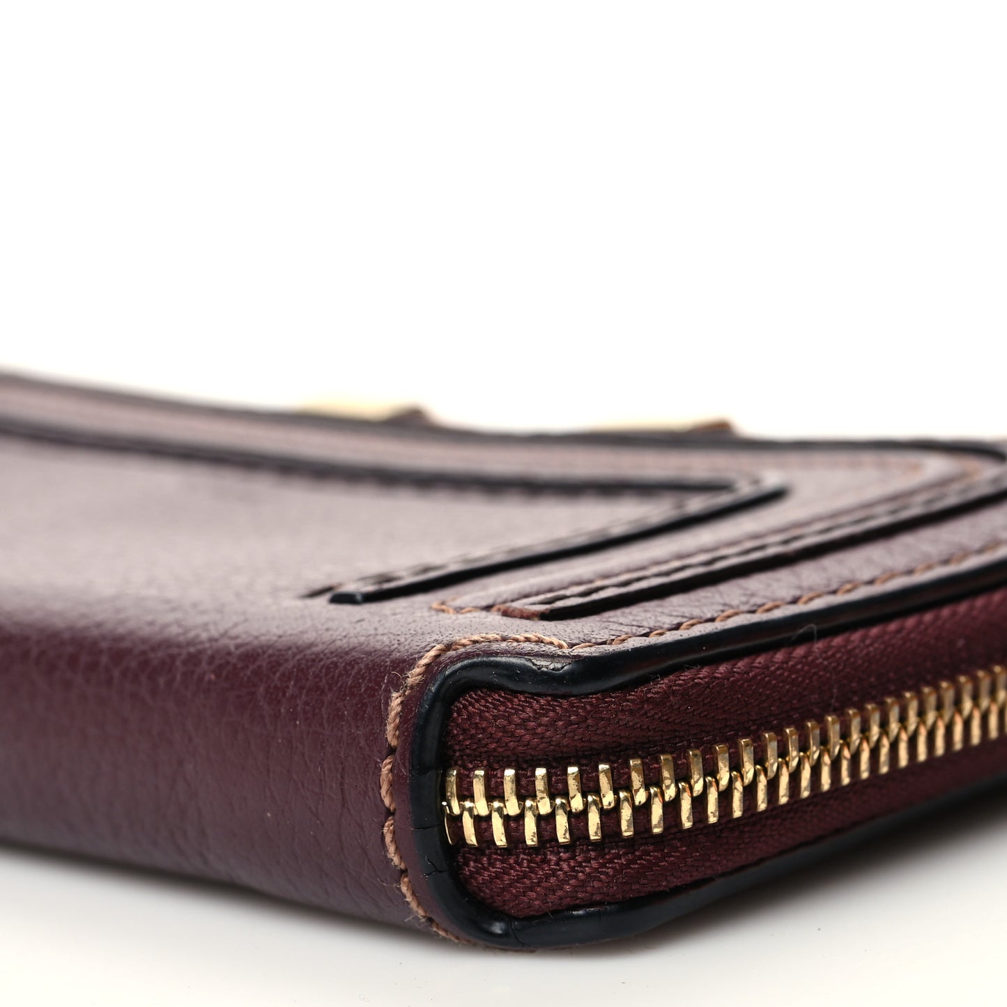 Grained Calfskin Marcie Long Zip Around Wallet Dark Velvet